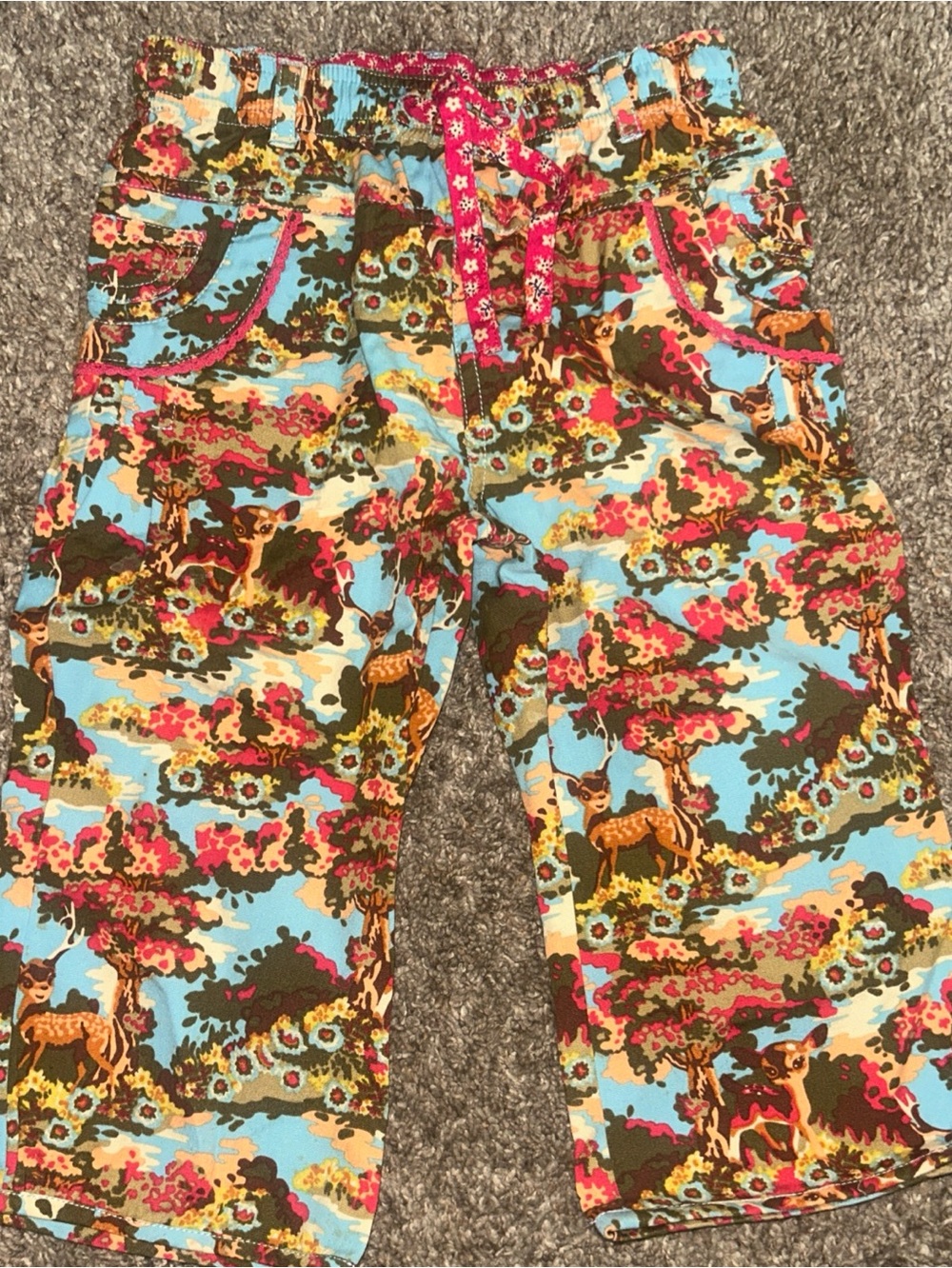 Oilily Toddler Girls Adorable Deer Forest Colorful Pants Sz 86 18/24 Months